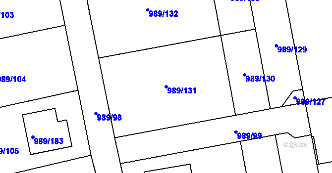Parcela st. 989/131 v KÚ Nebušice, Katastrální mapa