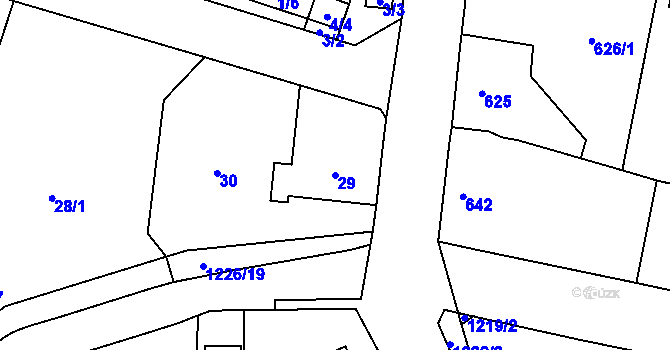 Parcela st. 29 v KÚ Nebušice, Katastrální mapa