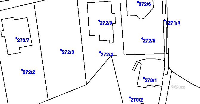 Parcela st. 272/4 v KÚ Nebušice, Katastrální mapa