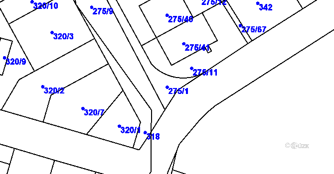 Parcela st. 275/1 v KÚ Nebušice, Katastrální mapa