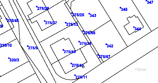 Parcela st. 275/12 v KÚ Nebušice, Katastrální mapa