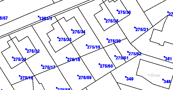Parcela st. 275/19 v KÚ Nebušice, Katastrální mapa