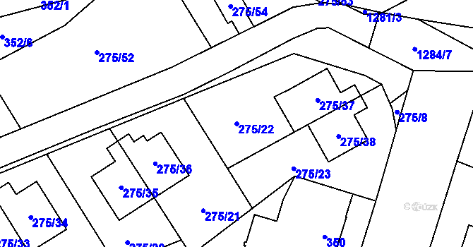 Parcela st. 275/22 v KÚ Nebušice, Katastrální mapa