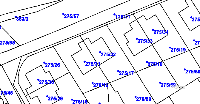 Parcela st. 275/32 v KÚ Nebušice, Katastrální mapa