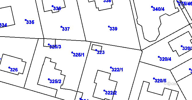 Parcela st. 323 v KÚ Nebušice, Katastrální mapa