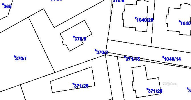 Parcela st. 370/2 v KÚ Nebušice, Katastrální mapa