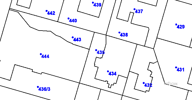 Parcela st. 435 v KÚ Nebušice, Katastrální mapa