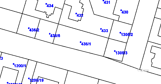 Parcela st. 436/1 v KÚ Nebušice, Katastrální mapa