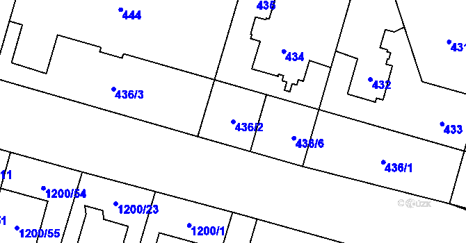 Parcela st. 436/2 v KÚ Nebušice, Katastrální mapa