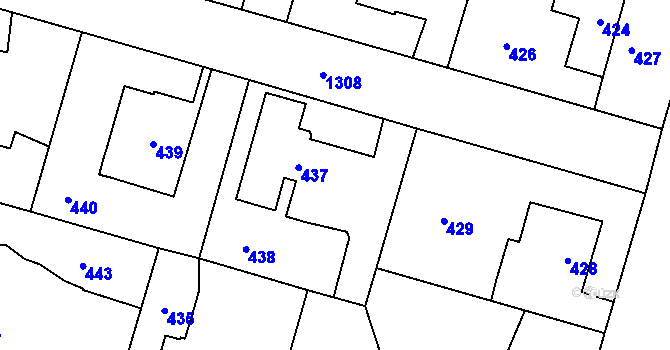 Parcela st. 437 v KÚ Nebušice, Katastrální mapa