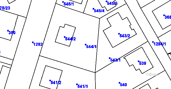 Parcela st. 544/1 v KÚ Nebušice, Katastrální mapa