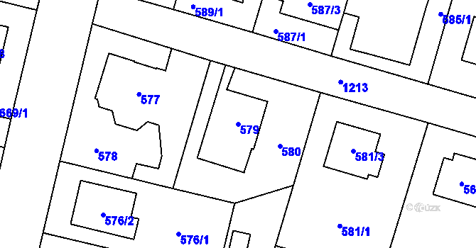 Parcela st. 579 v KÚ Nebušice, Katastrální mapa
