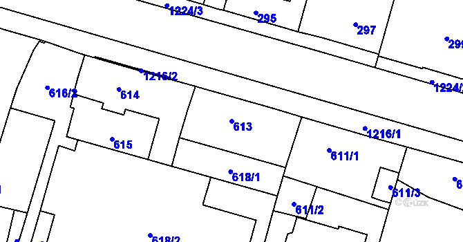 Parcela st. 613 v KÚ Nebušice, Katastrální mapa