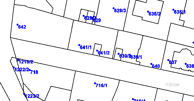 Parcela st. 641/2 v KÚ Nebušice, Katastrální mapa