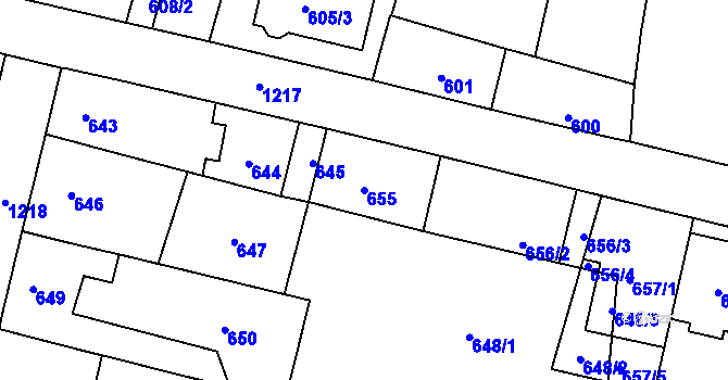 Parcela st. 655 v KÚ Nebušice, Katastrální mapa