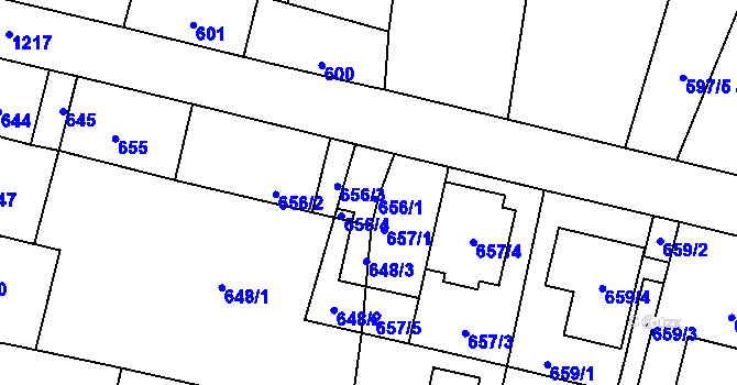 Parcela st. 656/1 v KÚ Nebušice, Katastrální mapa