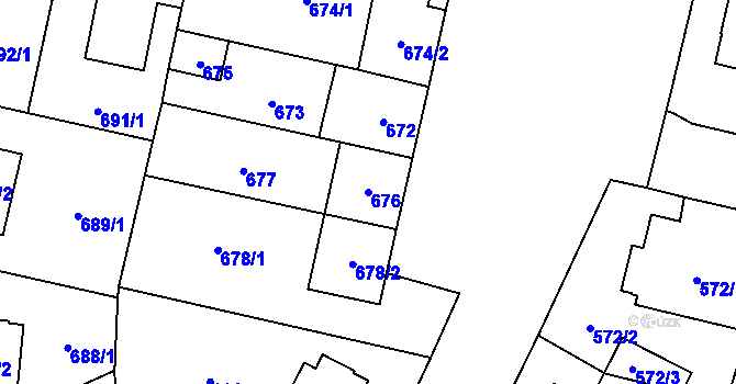 Parcela st. 676 v KÚ Nebušice, Katastrální mapa