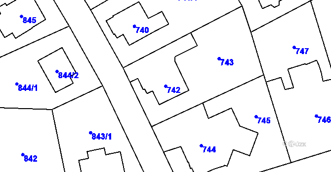 Parcela st. 742 v KÚ Nebušice, Katastrální mapa