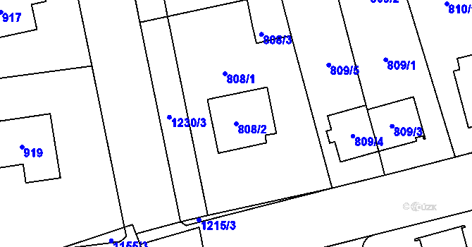 Parcela st. 808/2 v KÚ Nebušice, Katastrální mapa