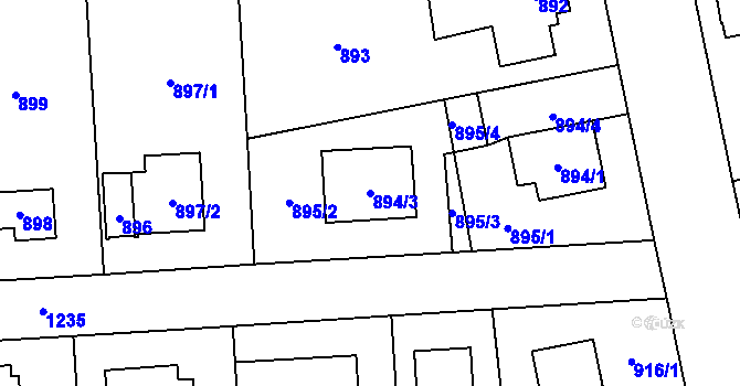 Parcela st. 894/3 v KÚ Nebušice, Katastrální mapa