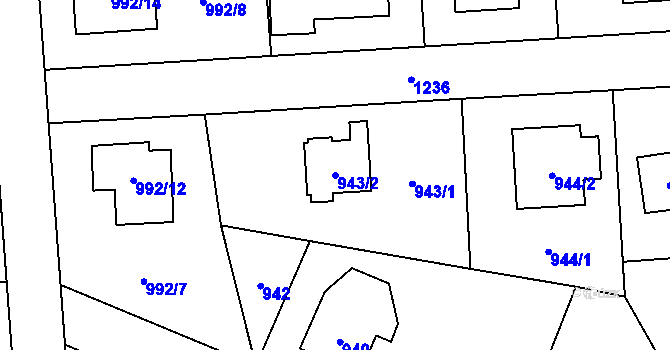 Parcela st. 943/2 v KÚ Nebušice, Katastrální mapa