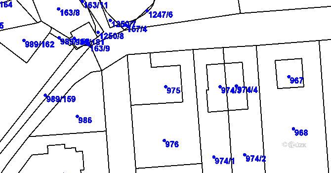Parcela st. 975 v KÚ Nebušice, Katastrální mapa