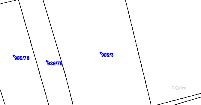 Parcela st. 989/3 v KÚ Nebušice, Katastrální mapa
