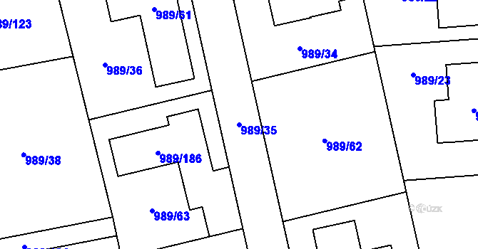 Parcela st. 989/35 v KÚ Nebušice, Katastrální mapa