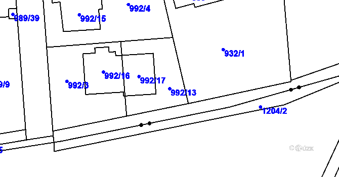 Parcela st. 992/13 v KÚ Nebušice, Katastrální mapa