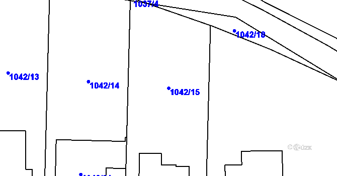 Parcela st. 1042/15 v KÚ Nebušice, Katastrální mapa