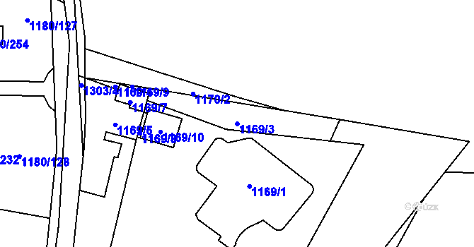 Parcela st. 1169/3 v KÚ Nebušice, Katastrální mapa
