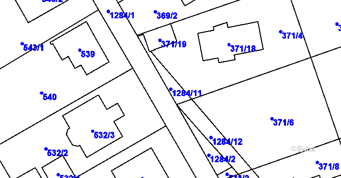 Parcela st. 1284/11 v KÚ Nebušice, Katastrální mapa