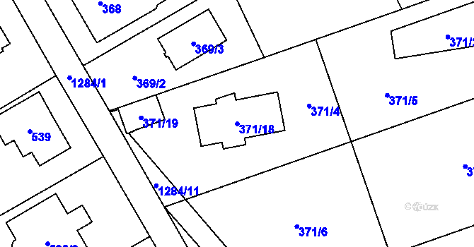 Parcela st. 371/18 v KÚ Nebušice, Katastrální mapa