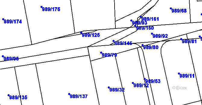 Parcela st. 989/79 v KÚ Nebušice, Katastrální mapa