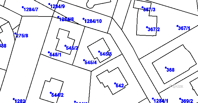 Parcela st. 545/5 v KÚ Nebušice, Katastrální mapa