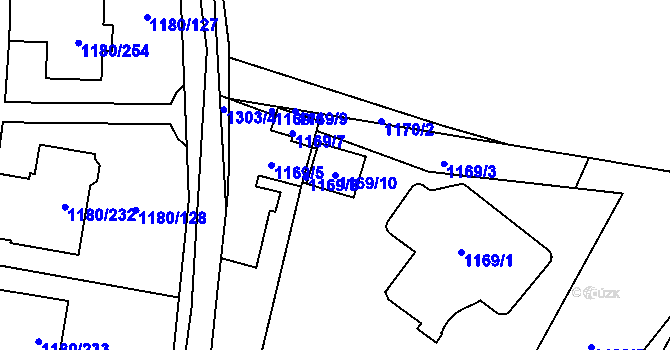 Parcela st. 1169/10 v KÚ Nebušice, Katastrální mapa