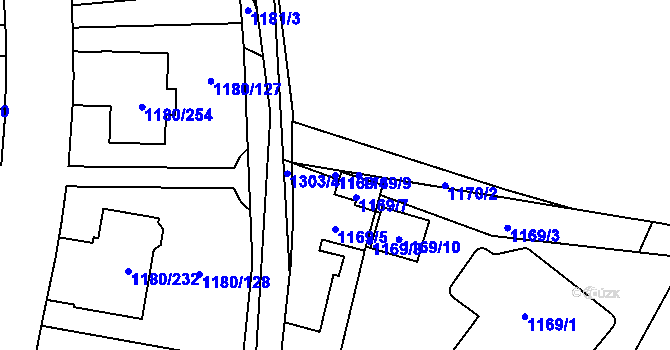 Parcela st. 1169/4 v KÚ Nebušice, Katastrální mapa