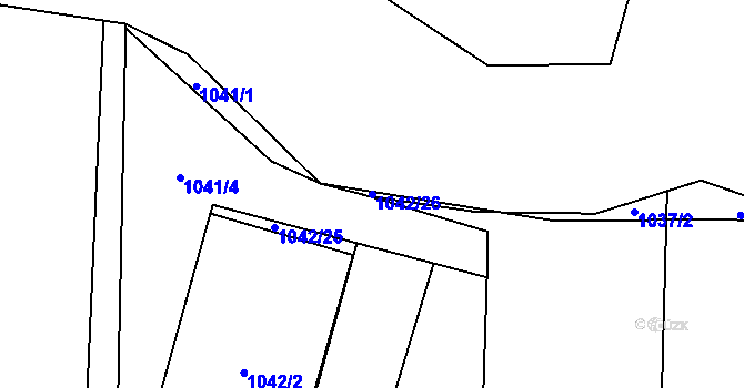 Parcela st. 1042/26 v KÚ Nebušice, Katastrální mapa