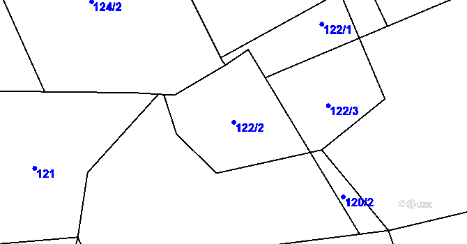 Parcela st. 122/2 v KÚ Lysolaje, Katastrální mapa