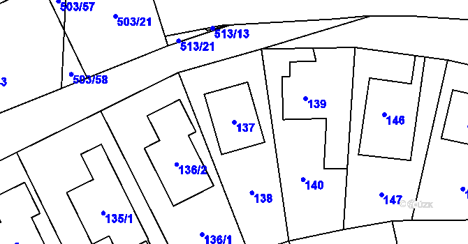 Parcela st. 137 v KÚ Lysolaje, Katastrální mapa