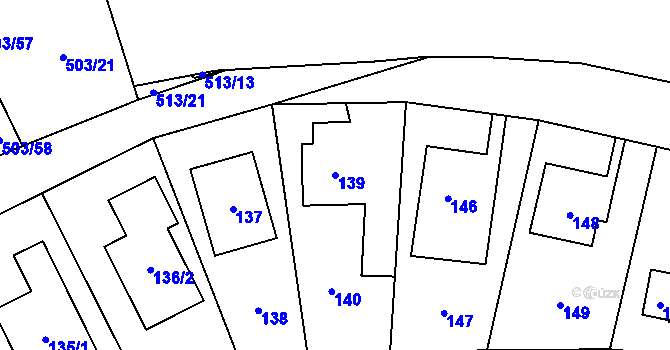 Parcela st. 139 v KÚ Lysolaje, Katastrální mapa
