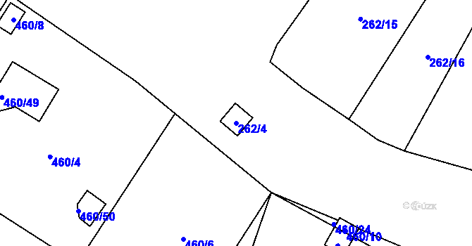 Parcela st. 262/4 v KÚ Lysolaje, Katastrální mapa