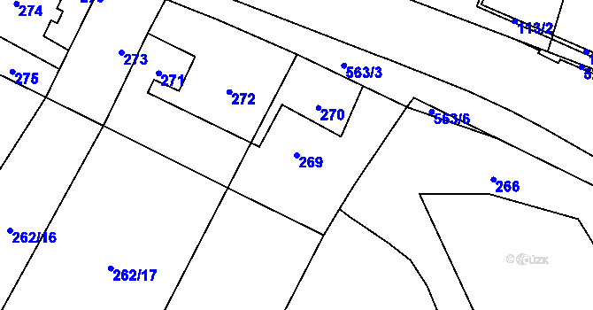 Parcela st. 269 v KÚ Lysolaje, Katastrální mapa