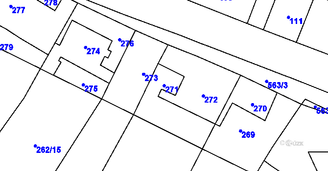 Parcela st. 271 v KÚ Lysolaje, Katastrální mapa