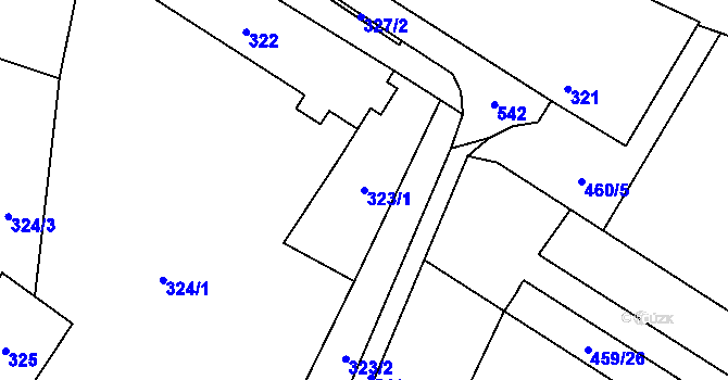Parcela st. 323/1 v KÚ Lysolaje, Katastrální mapa