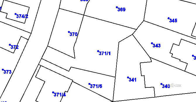 Parcela st. 371/1 v KÚ Lysolaje, Katastrální mapa