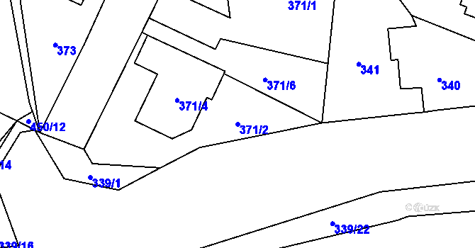 Parcela st. 371/2 v KÚ Lysolaje, Katastrální mapa