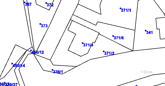 Parcela st. 371/4 v KÚ Lysolaje, Katastrální mapa