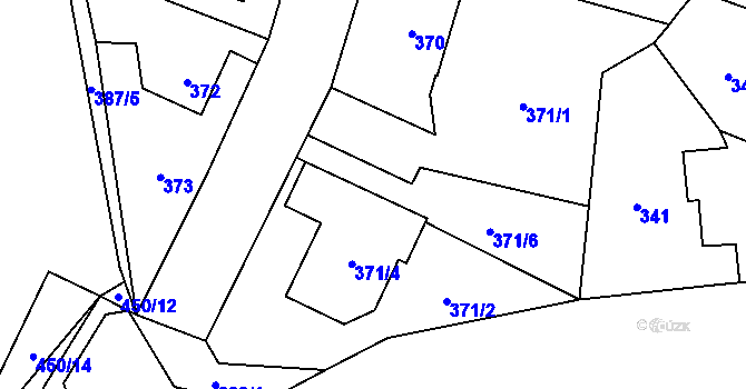 Parcela st. 371/5 v KÚ Lysolaje, Katastrální mapa