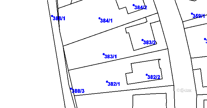 Parcela st. 383/1 v KÚ Lysolaje, Katastrální mapa